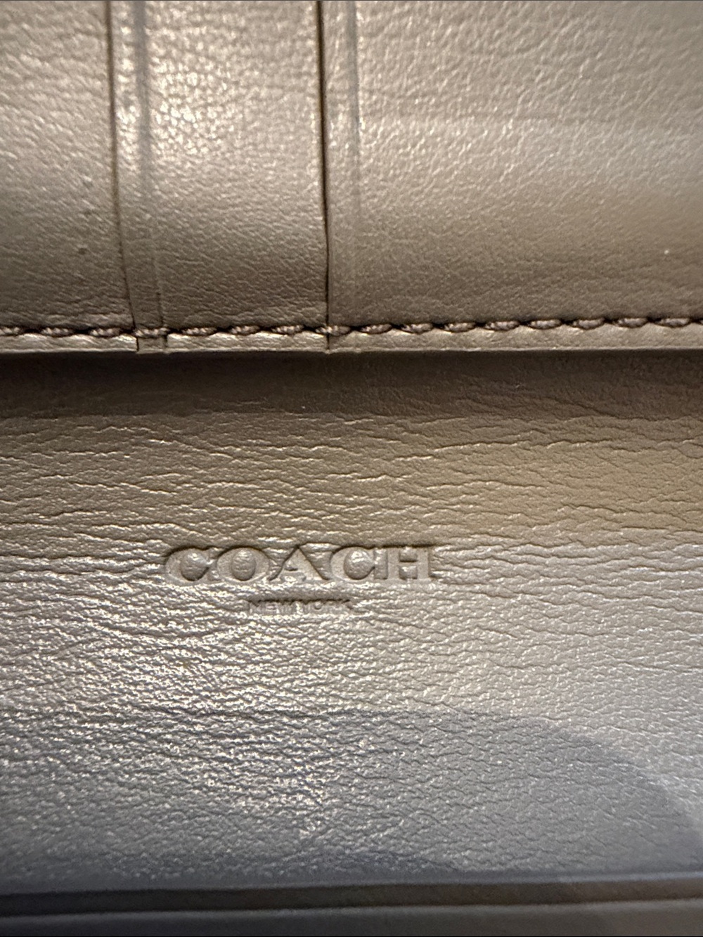 Coach Gray Leather Wallet Logo in gun metal gray slim design - Picture 7 of 14
